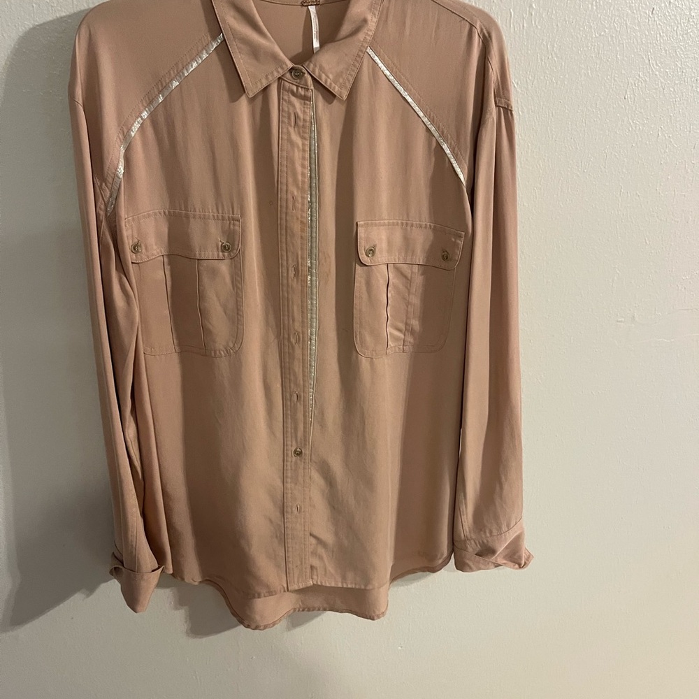 Free People Blush Button-Up Shirt